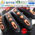 Cut-Resistance and Anti-Impact TPR Gloves, 13G Hppe Shell Cut-Level 5, Sandy Nitrile Palm Coated, Anti-Impact TPR on Back Mechanic Gloves